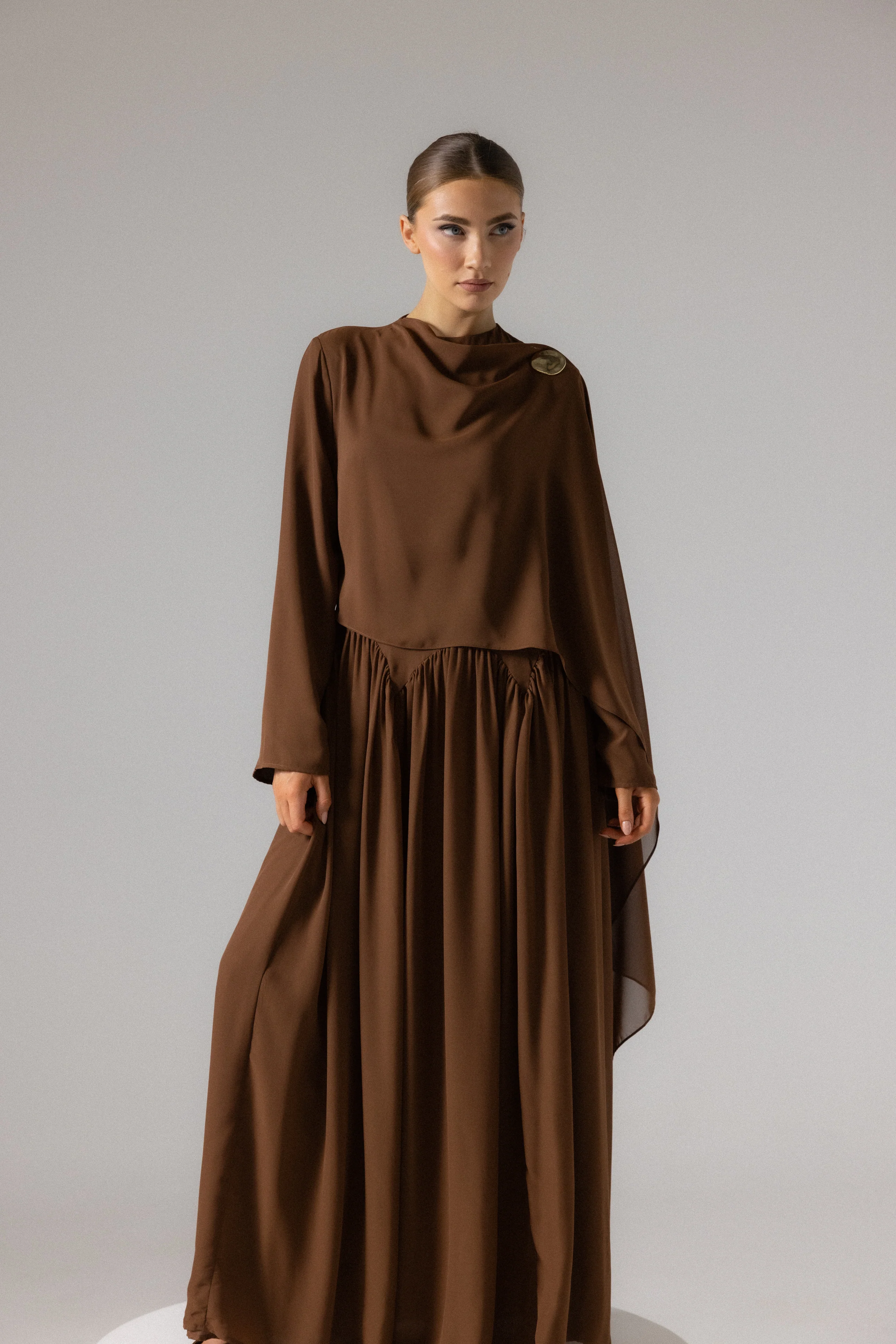 ERINA DRESS, ESPRESSO - Image 3